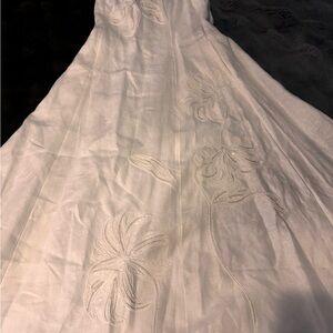 Reiss Ivory Midi Dress with Floral Detail